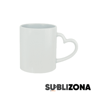 Taza blanca11oz. Con asa de corazón