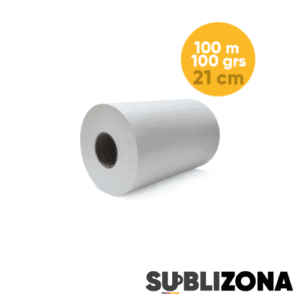 Rollo de papel de sublimación 21 cm x 100 m, 100 g (Caja de 3 Pzas)